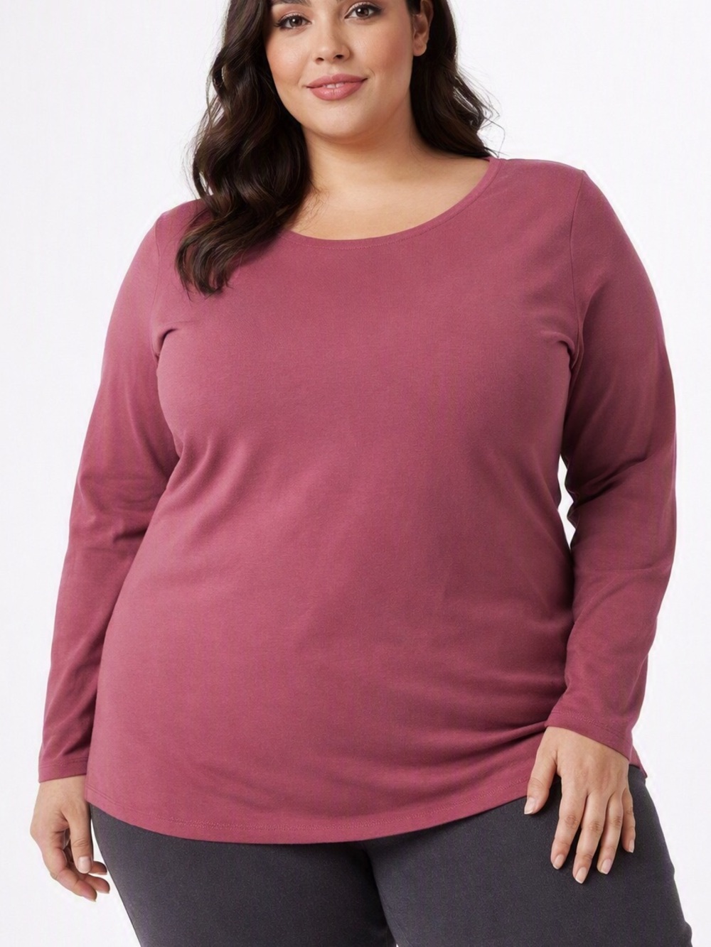 5/$25 Ellen Tracy Raspberry Long Sleeve Tee Size XXL